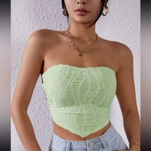 NWOT SXY Lime Green Lace Up Backless Hanky Hem Tube